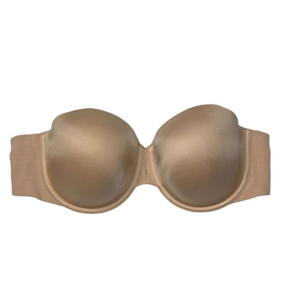 Victoria's Secret Tan Strapless Bra 36DD Molded Cups